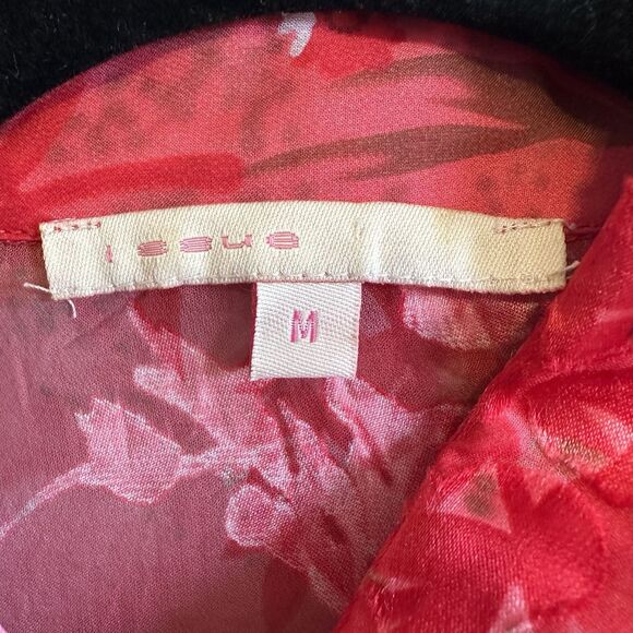 Vtg Issue Y2K Silk Top Med Sheer Burnout Fairy Ruffle Whimsical Artsy Blouse - Picture 5 of 9